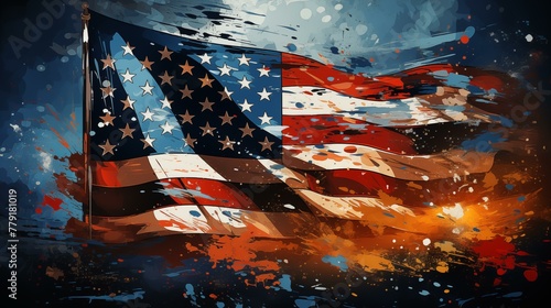 American flag, fourth of july, striped, celebration, background, blue