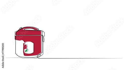 electric rice cooker line art drawing.automatic rice cooker line drawing