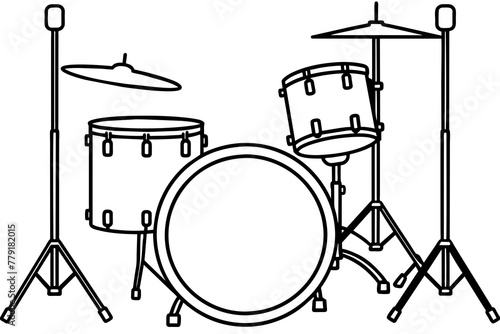 drum kit silhouette vector illustration photo