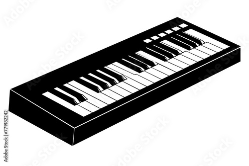 electric keyboard silhouette vector illustration