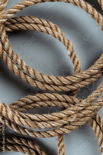 Close up of a rope on a table. Suitable for various concepts and designs