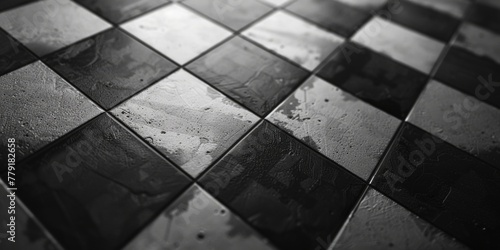 A black and white photo of a checkered floor. Perfect for adding a retro touch to your design projects