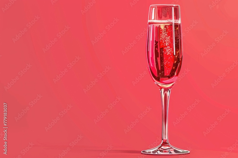 A simple glass of wine on a pink background. Ideal for wine lovers or celebrations