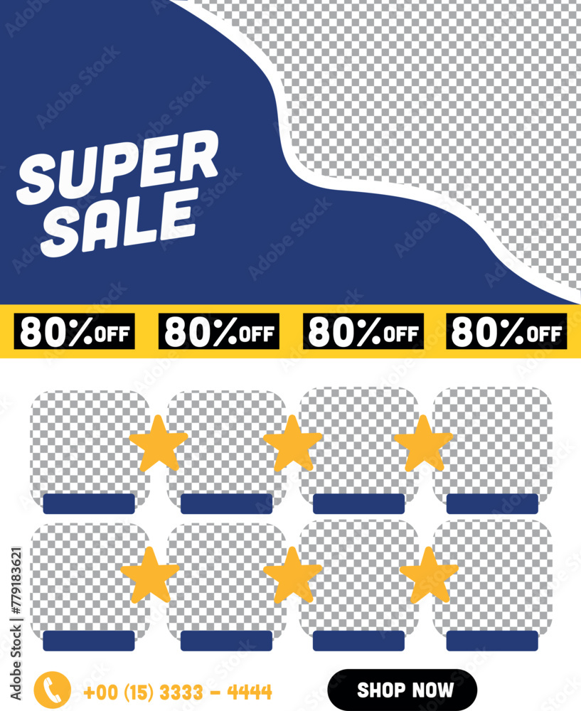 Sale poster, up to 80% OFF