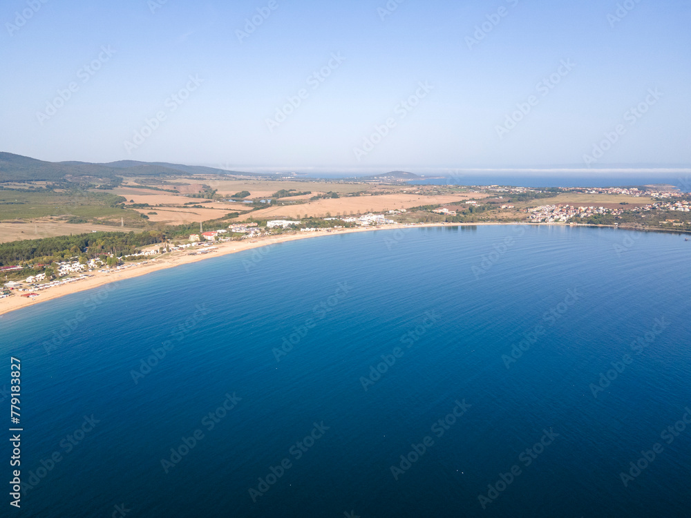 Aerial view of Gradina Beach near town of Sozopol, Bulgaria