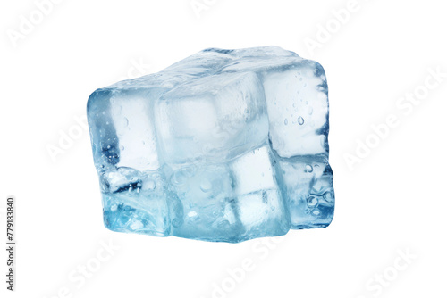 A Tranquil Ice Cube: A Study in Simplicity. White or PNG Transparent Background.