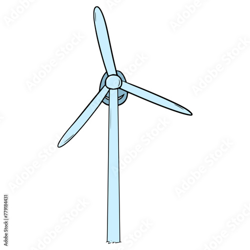 modern windmill illustration hand drawn isolated vector 