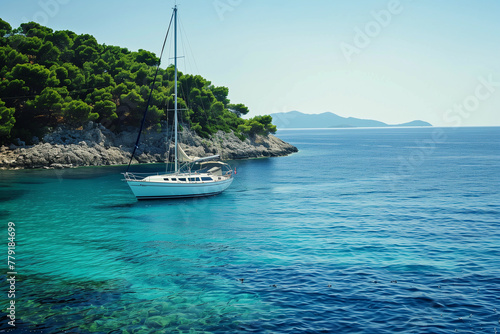 croatian islands yacht holiday, luxury turquoise mediterranean seascape (2)