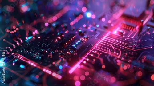 Detailed view of a computer circuit board, suitable for technology concepts