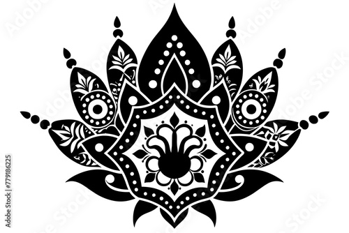 mehndi design silhouette vector illustration