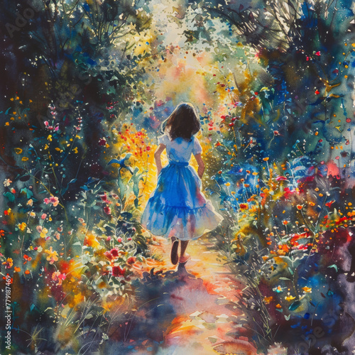 Little Girl Walking Down a Path
