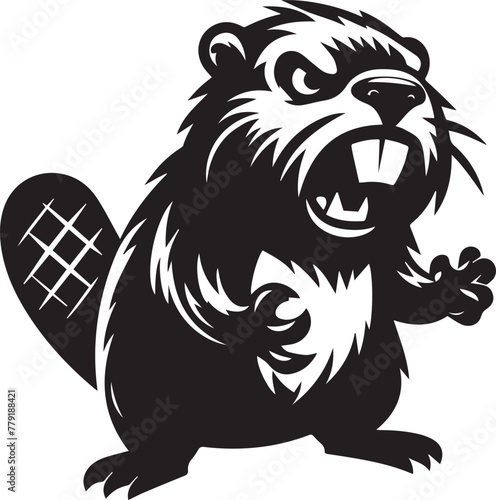 Angry Beaver Silhouette Design 