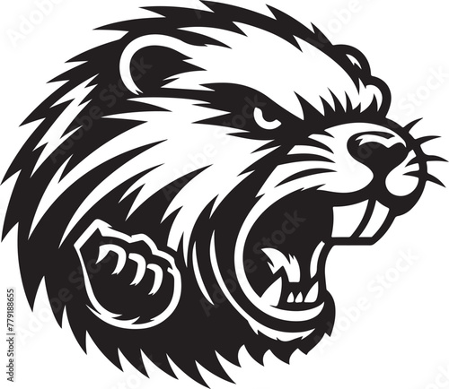 Angry Beaver Silhouette Design 