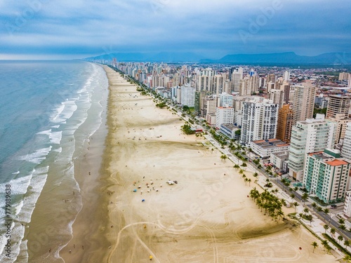 Aerial view of the city of Praia Grande, coast of São Paulo photo