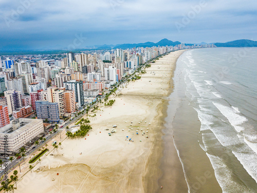Aerial view of the city of Praia Grande, coast of São Paulo