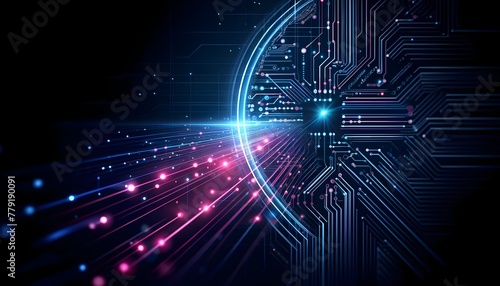 Futuristic Digital Circuit Wallpaper - High-Tech Background Image 