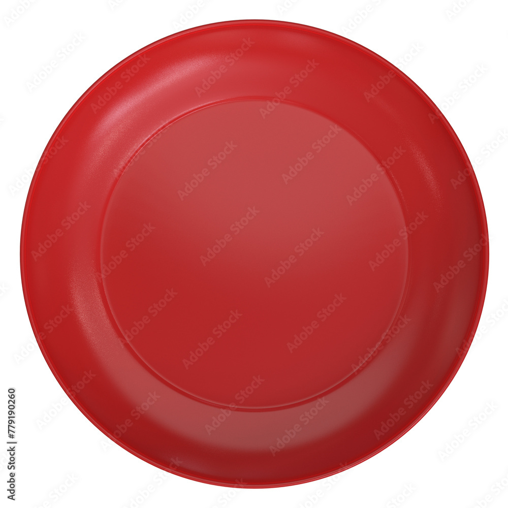 Red ceramic set plate for restaurant food table 3d render illustration Red ceramic set plate for restaurant food table 3d render illustration