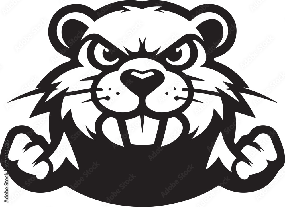 Obraz premium Angry Beaver Silhouette Design 