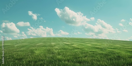 A serene landscape of grass field under a cloudy sky. Ideal for nature and outdoor concepts