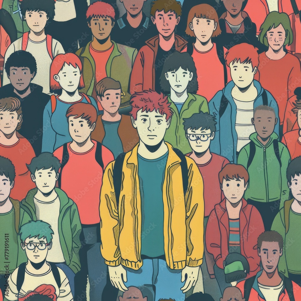 A large group of people standing together. Perfect for business or community concepts A large group of people standing together. Perfect for business or community concepts