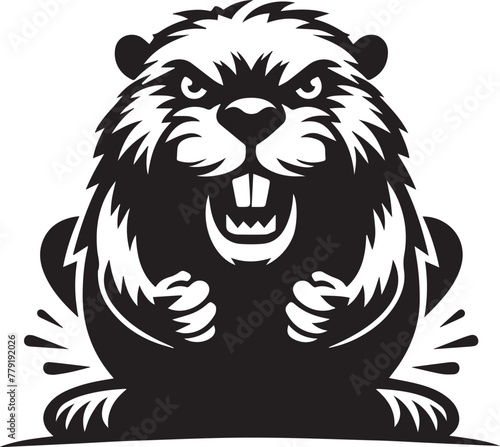 Angry Beaver Silhouette Design