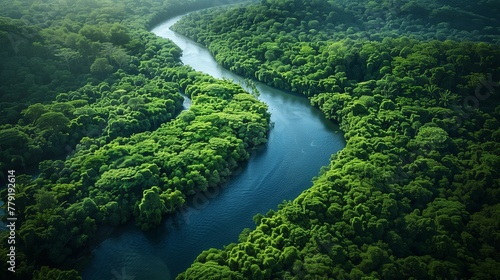 Untouched Wilderness: Vibrant Greens of the Rainforest, generative ai