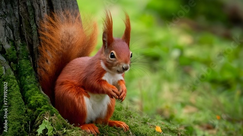 Enchanting Red Squirrel in its Natural Haven. Concept Wildlife Photography, Nature's Beauty, Animal Habitat, Red Squirrel Wildlife, Enchanting Moments