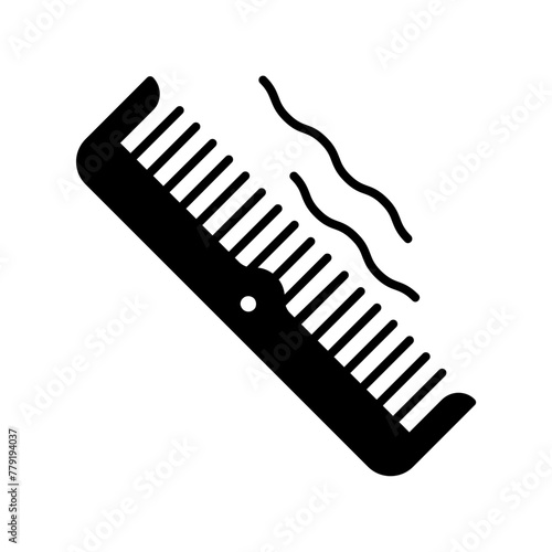 Hair loss icon. black fill icon