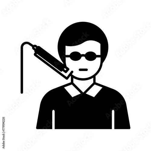 laser hair cleanser icon. black fill icon