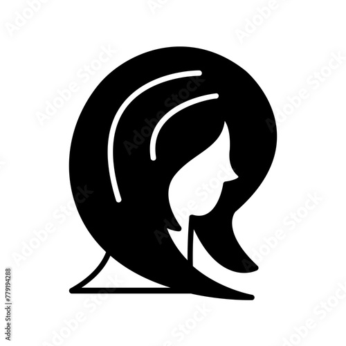 hair stylist icon. black fill icon