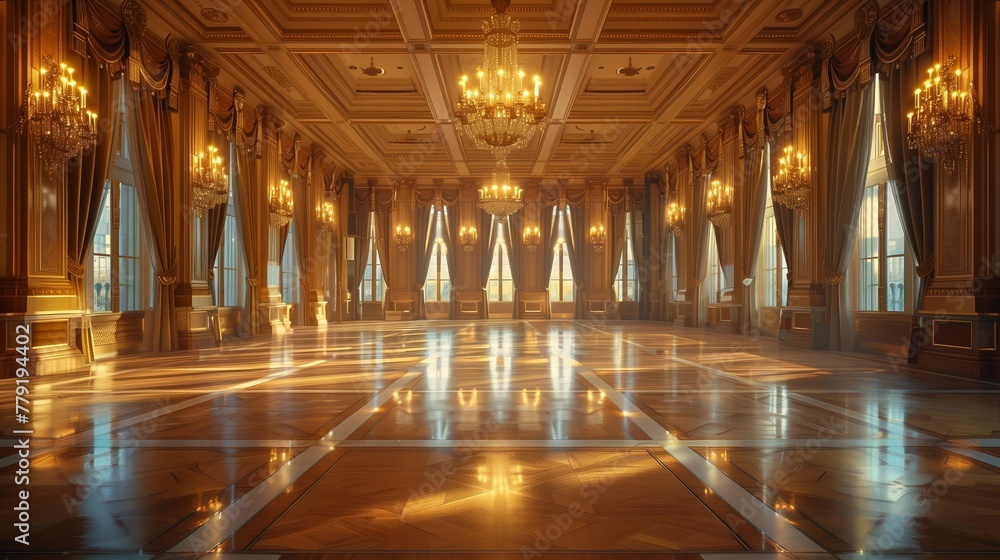 Intricate Details of an Empty Ballroom, generative ai