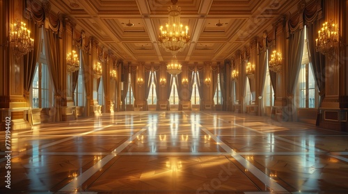 Intricate Details of an Empty Ballroom, generative ai