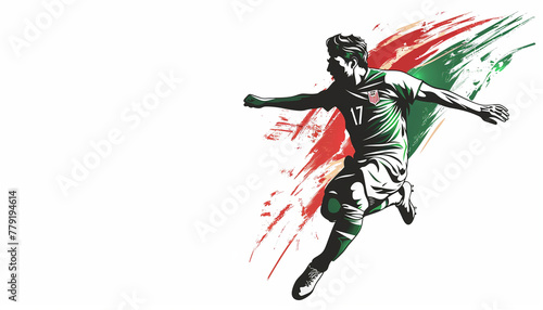 Dynamic soccer player silhouette illustration