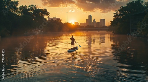 Peaceful Watersport in Austin, generative ai