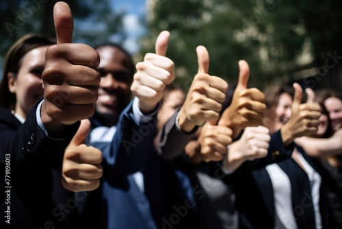 Group of Diverse People Giving Thumbs Up. Generative AI