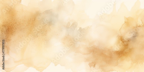 Beige watercolor light background natural paper texture abstract watercolur Beige pattern splashes aquarelle painting white copy space for banner design, greeting card photo