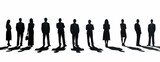 silhouette of business people standing in row