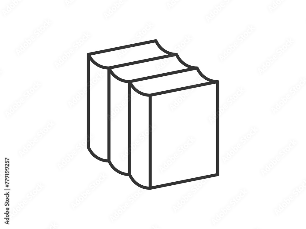 Vector illustration of a library theme icon with books arranged on shelves Vector illustration of a library theme icon with books arranged on shelves