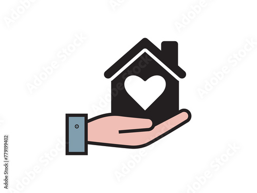 Icon a house representation, isolated against a clean background. This simple vector symbol evokes a sense of warmth and security, embodying the concept of home.