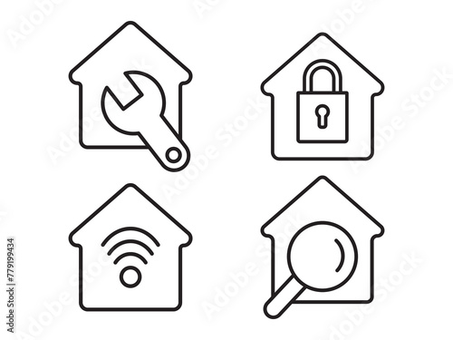 Icon a house representation, isolated against a clean background. This simple vector symbol evokes a sense of warmth and security, embodying the concept of home.