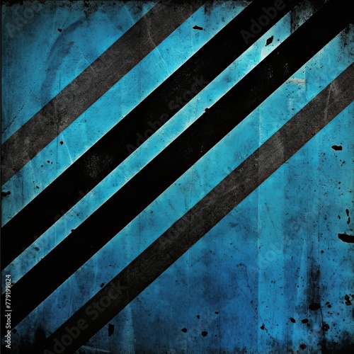 Blue black grunge diagonal stripes industrial background warning frame, vector grunge texture warn caution, construction, safety background with copy space for photo or text design  © Lenhard