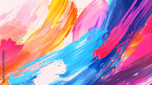 Bright art background with vivid colorful neon colors paint strokes