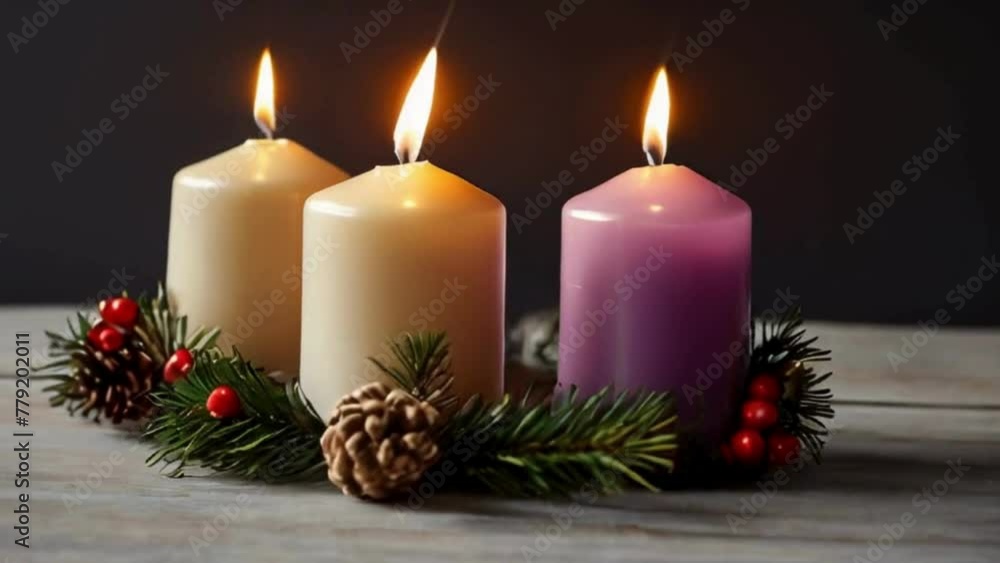 Christmas flame candle and decorations Christmas flame candle and decorations