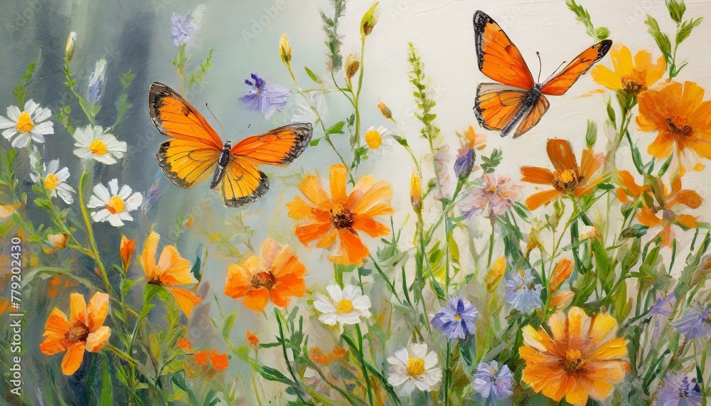 Ethereal Essence: Oil Painted Wildflowers and Butterflies Infuse the Canvas with Magic Ethereal Essence: Oil Painted Wildflowers and Butterflies Infuse the Canvas with Magic