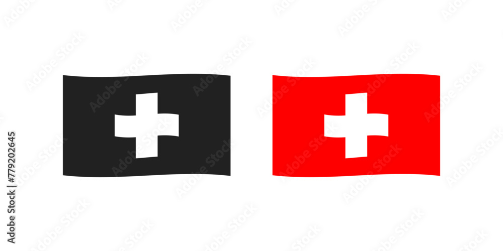 Switzerland Flag icon. flat illustration of vector icon for web Switzerland Flag icon. flat illustration of vector icon for web