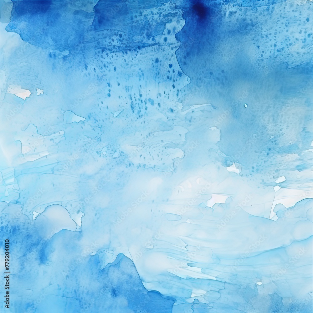 Blue watercolor light background natural paper texture abstract watercolur Blue pattern splashes aquarelle painting white copy space for banner design, greeting card