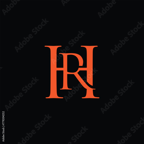 HR Letter Initial Logo Design Template Vector Illustration