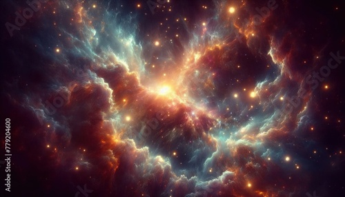 galaxy space with cosmic elements abstract background, 