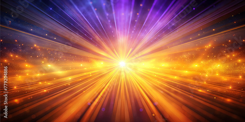 Abstract purple and orange light rays effect background