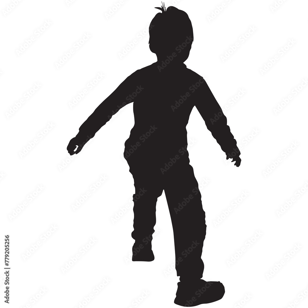 A silhouette of a child running A silhouette of a child running